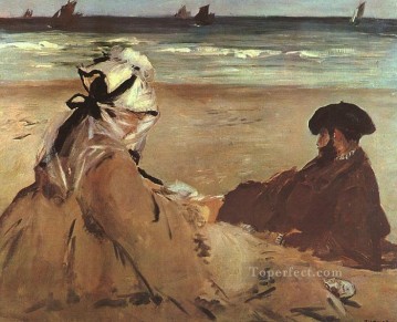  Beach Painting - On The Beach Realism Impressionism Edouard Manet